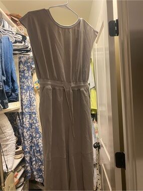 Sleeveless Taupe Drawstring Romper